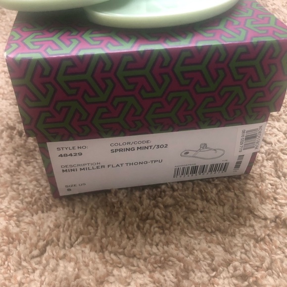 Tory Burch Mini Miller Flat Thong (Spring Mint) - Picture 2 of 3